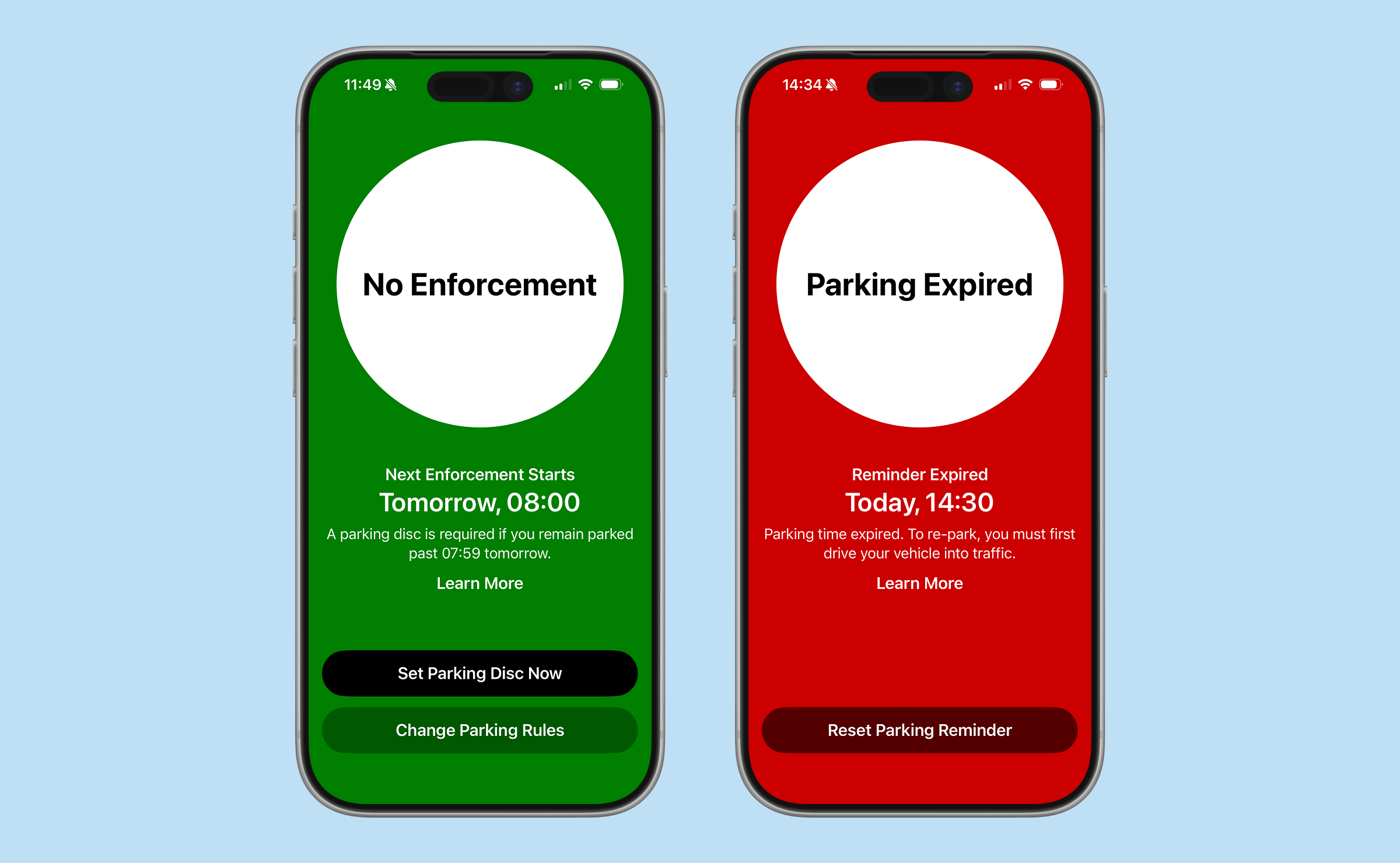 Parking Disc Helper app screenshot