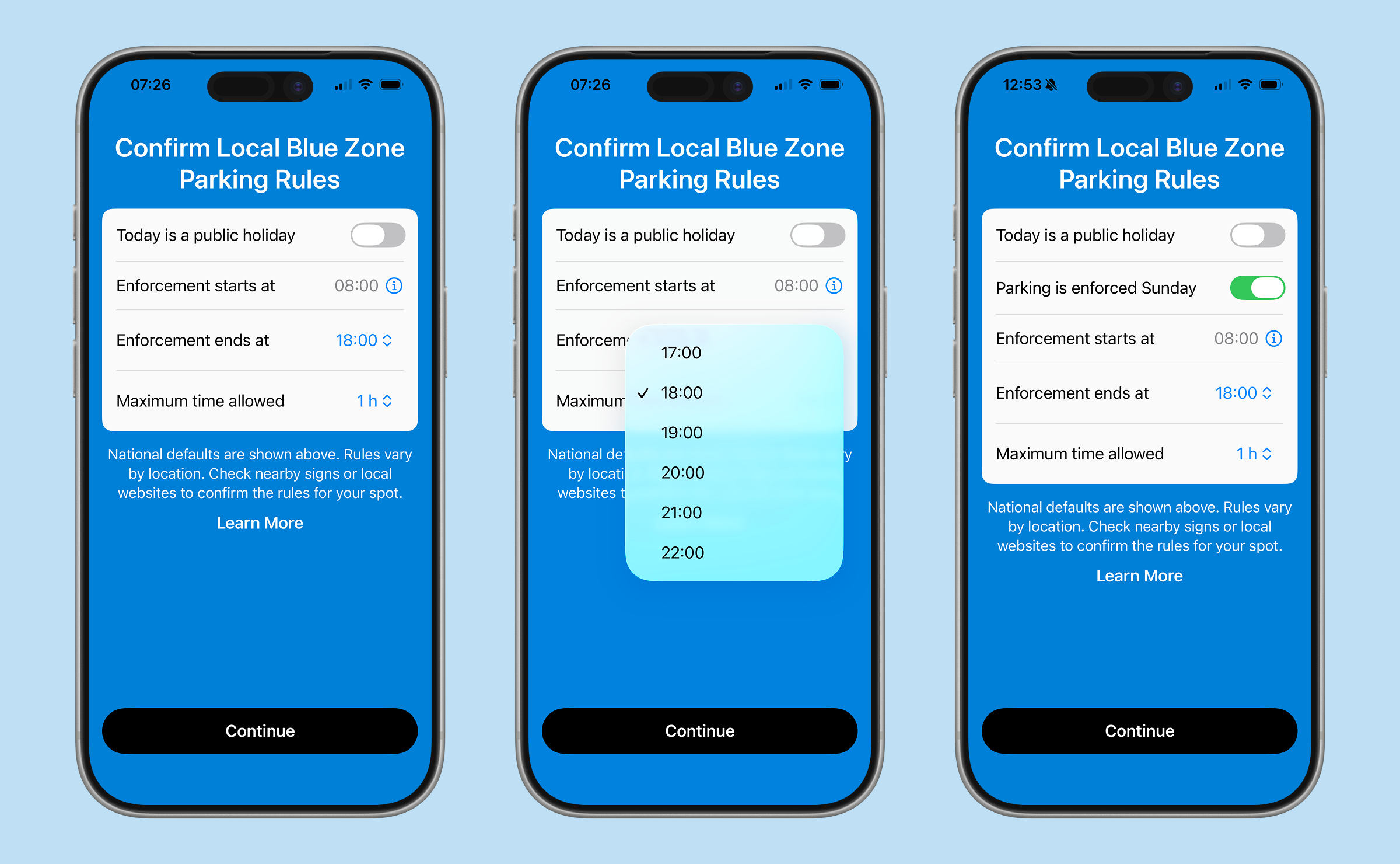 Parking Disc Helper app screenshot