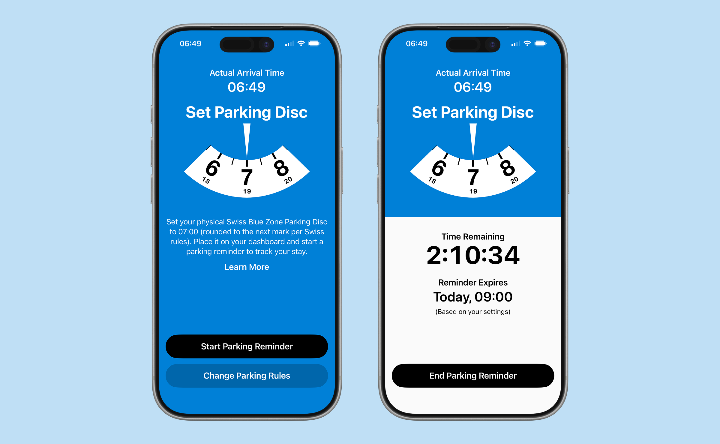 Parking Disc Helper app screenshot